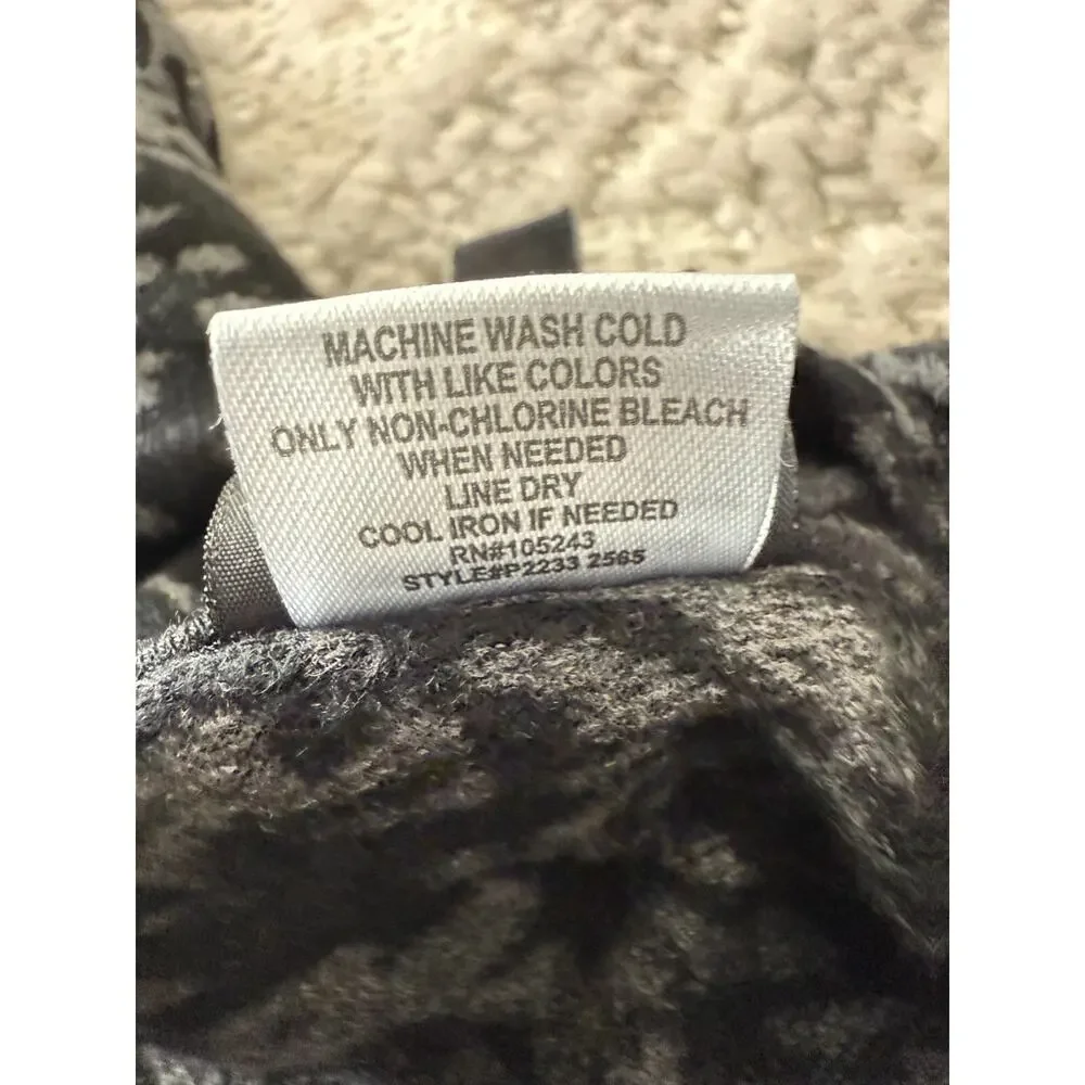 Bobeau Petite Size Sp Abstract Button Cardigan Sweater Gray‎ Long Sleeve